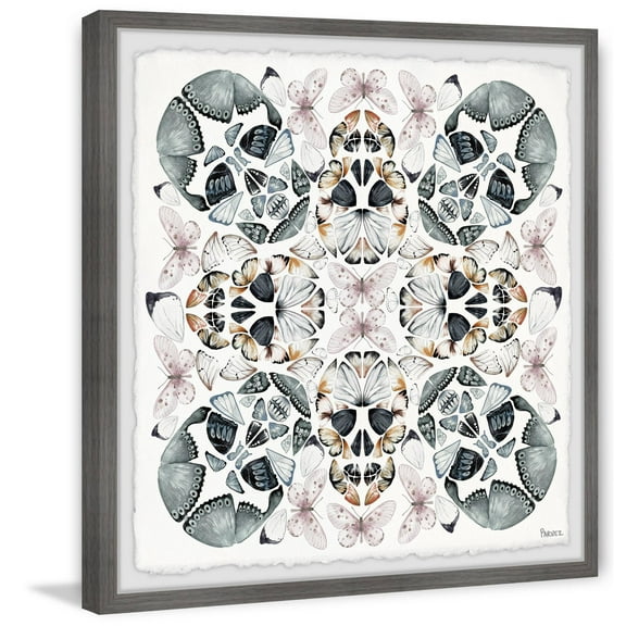 Parvez Taj "Majestic Butterfly Skull" Framed Painting Print
