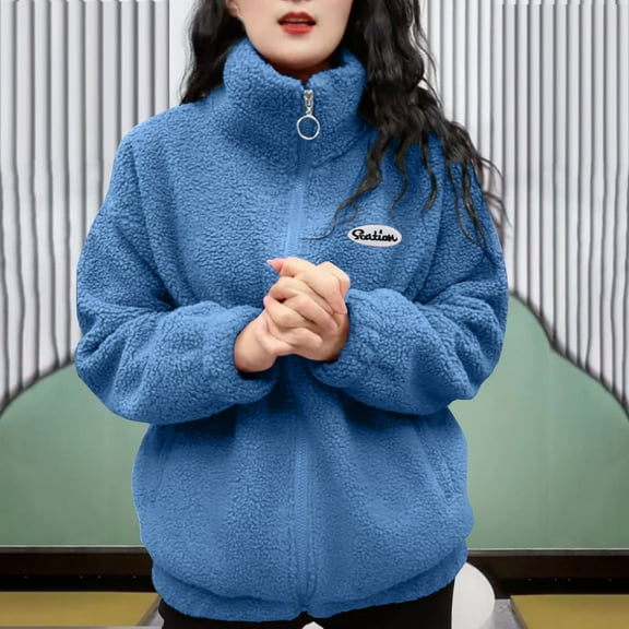 Babysbule New Womens Winter Coats Women's Fashion Casual Solid Color Long Sleeve Hoodless Casual Outwear & Jackets