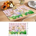 thumbnail image 6 of Easter Rabbits Placemats Set of 6, Watercolor Colorful Eggs Floral Grass Butterfly Pink Plaid Non-Slip Place Mats Washable Table Mats for Kitchen Dining Table Decorations Indoor/Outdoor, 6 of 9