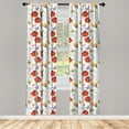 thumbnail image 3 of Ambesonne Nature Curtains, Swirled Flowers Flamingo, Pair of 28"x95", Multicolor, 3 of 5