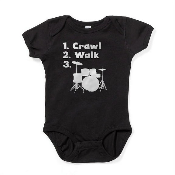 CafePress - Crawl Walk Drum Body Suit - Cute Infant Bodysuit Baby Romper - Size Newborn - 24 Months