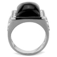 thumbnail image 3 of Luxe Jewelry Designs Stainless Steel Women's Ring with Black Jet Synthetic Glass Stone - Size 9, 3 of 4