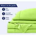 thumbnail image 3 of 800 Thread Count King Size 28" Split Top Flex Head Sheet Set – 100% Egyptian Cotton, 18" Deep Pockets, Adjustable Bed, 4-Piece Set Color Parrot-Green Solid, 3 of 5