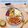 thumbnail image 3 of Vesteel 3-Piece Stainless Steel Toddler Plate with Suction, 9" Divided Dinner & Snack Plates with Removable Silicone Sleeves for Kids, Non Slip & Dishwasher Safe, Blue/Pink/Green, 3 of 8