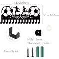thumbnail image 2 of Soccer Medal Holder Football Medal Hanger Display with 14 Hooks Small Black Metal Iron Wall Rack Frame Mounted Decor for Hanging 14+ Awards Sports Athletes Sporter Race 11.4x5.1 Inch, 2 of 7