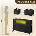 thumbnail image 5 of GALAXHERO 8-Drawer Dressers for Bedroom, Dresser TV Stand for 55'' TV with LED Lights and Power Outlets, Fabric Chest of Drawers for Living Room, Entryway, Black, 5 of 10