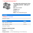thumbnail image 2 of Front Wheel Hub and Bearing Kit 4 Piece - Compatible with 2001 - 2006 Audi TT Quattro 2002 2003 2004 2005, 2 of 2