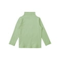 thumbnail image 3 of renvena Boys Girls Turtleneck Tshirt Cotton Long Sleeve Shirt Solid Color Warm Tee Tops Size 1-8 Green 1-2, 3 of 7