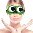 thumbnail image 2 of 3D Frog Cute Cartoon Design Sleeping Eye Blinder Travel Office Snap Soft Plush Eye Mask Green - Cute, 2 of 6