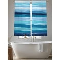 thumbnail image 5 of Abstract Ocean Sheer Curtains 63 Inch Long 2 Panels, Watercolor Ombre Wave Stripe Blue Theme Light Filtering Rod Pocket Curtains, Sheer Voile Drapes for Living Room Bedroom, 52"x63", 5 of 8