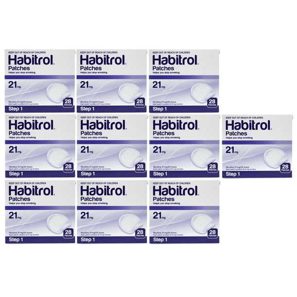 10 Pack STEP 1 Habitrol Transdermal Nicotine Patch (28 EACH) 21mg, Total 280 Patches