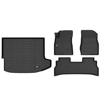 Ikon Motorsports 3D TPE Floor Mats Trunk Mat Compatible with 2024-2025 Chevrolet Trax, All Weather Waterproof Heavy Duty Floor Liners Cargo Carpets Guard Set Black