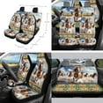 thumbnail image 2 of FOR U DESIGNS Horse Beach Geometric Print Car Accessories Set 10 Pack Elastic Front Rear Bench Bucket Seat Cover Steering Wheel Cover Car Trash Can Air Vent Storage Coaster and Keychain, 2 of 7
