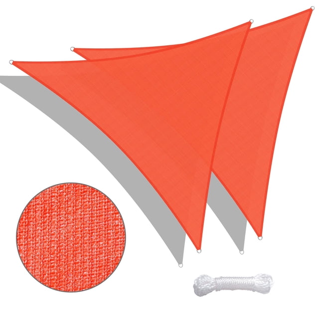 Yescom 2 Pack 20 Ft 97% UV Block Triangle Sun Shade Sail Canopy Outdoor Patio Lawn