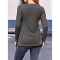 thumbnail image 3 of Weardear 3 Pack Womens Maternity Tops Pleated Long Sleeve Pregnancy Shirts Regular Fit Tunic Casual Maternity Clothes, 3 of 6