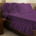 thumbnail image 2 of 4 Piece Corner Ruffle Sheet Set, 6" Inch Corner Ruffle On Flat Sheet And Pillowcases, 21 Inch Deep Pocket, 100% Egyptian Cotton, 800 TC, Cal King Size, Solid Plum, 2 of 6