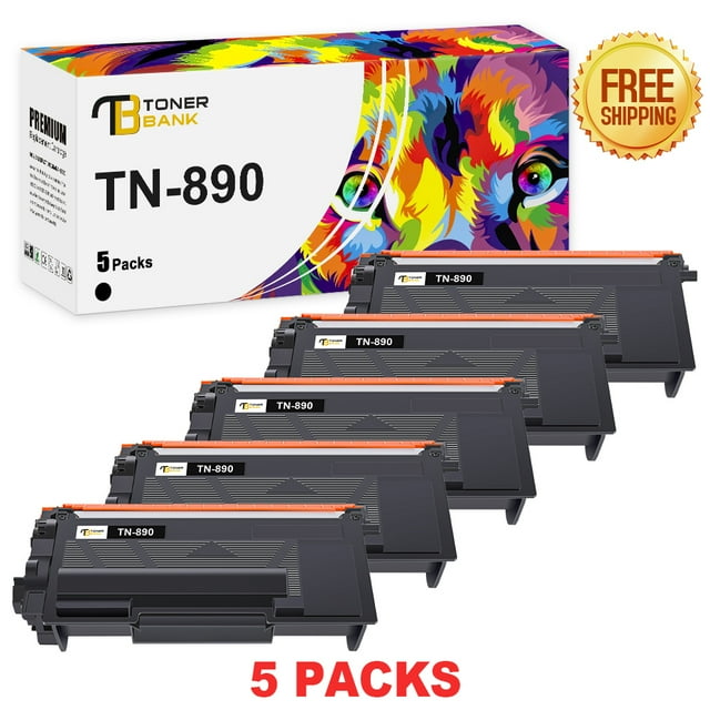 Toner Bank Cartouche de Toner Compatible de Remplacement pour Brother TN-890 TN890 Haute Capacité (Noir, Lot de 5)