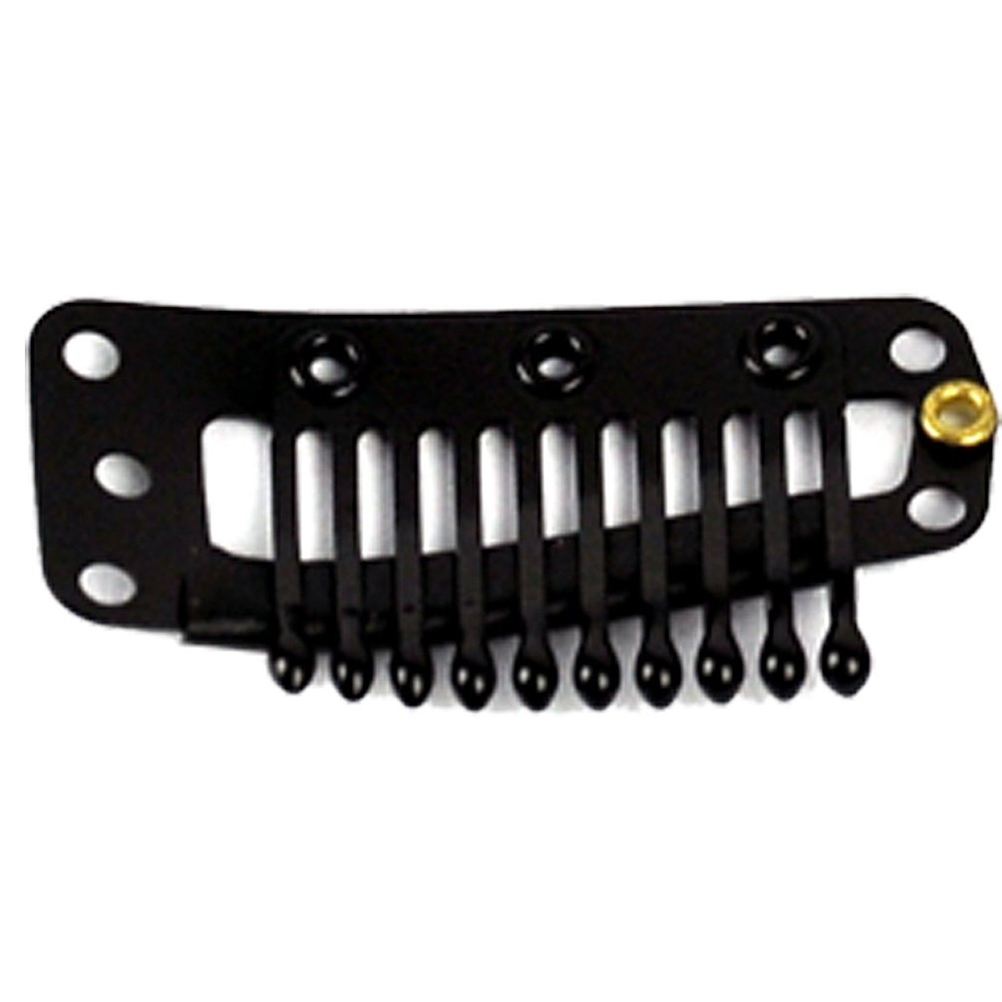 20pcs 10Teeth Wig Clips with Rubber for Hair Extension (Black)