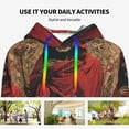 thumbnail image 4 of Lsque Vintage Rose Scepter Skull Pattern Casual Women's Hoodie,Hooded Sweatshirt with Kangaroo Pocket,Pullover Hoodie with Eye-catching Drawstrings-X-Large, 4 of 7