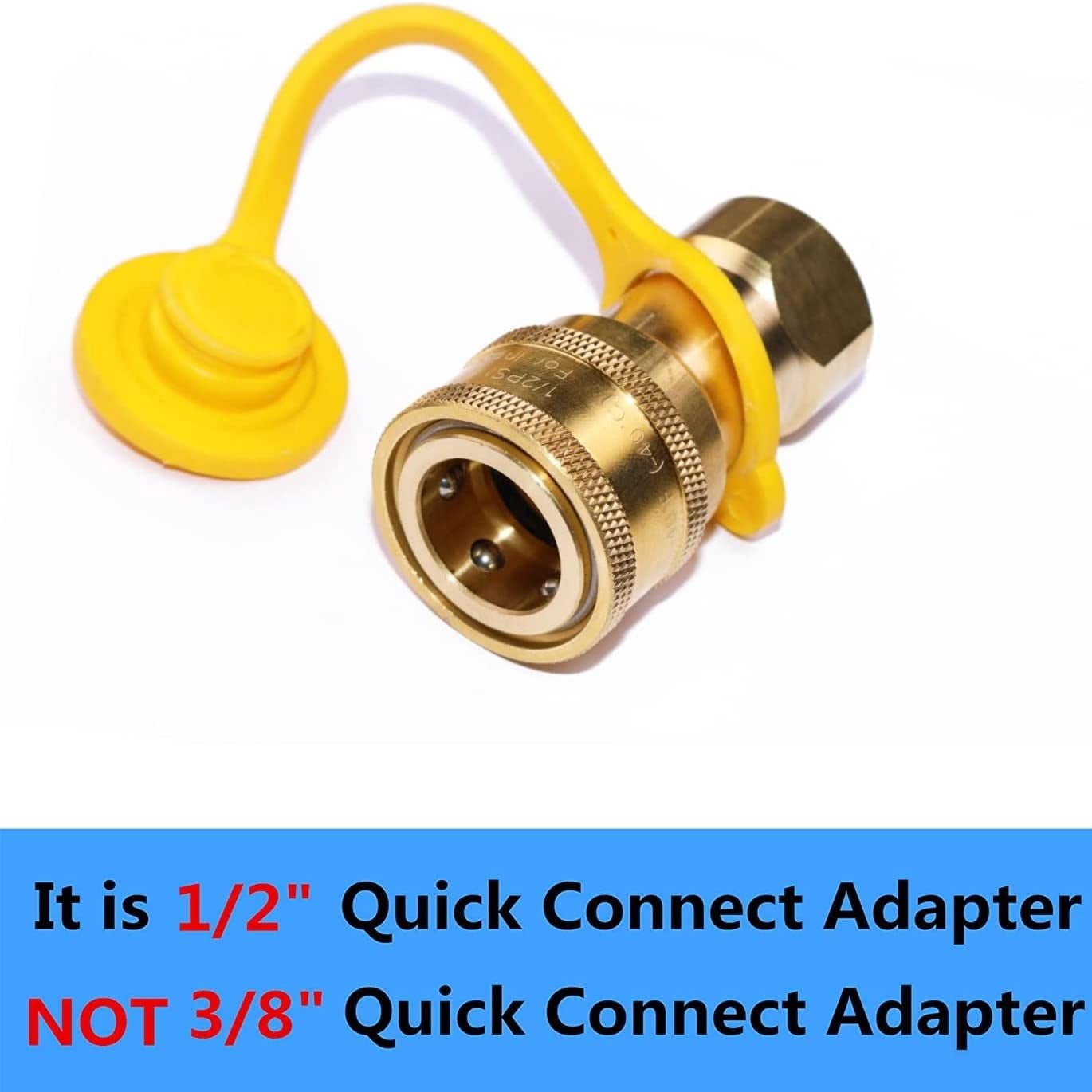 1/2" QDD LP Gas Quick Connect Disconnect Connector & Male Insert Plug Solid Brass 1/2 PSIG Pressure Input Ins NPT x inch Natural Propane Fitting Hose Kit Set -