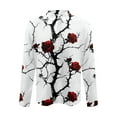 thumbnail image 4 of Zylanna Men's Button up Shirts, Breathable Turndown Collar Printed Long Sleeve Casual Shirts for Men White, 4 of 5