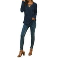 thumbnail image 7 of Xuanfei Women Lace Up V Neck Long Sleeve Blouse, 7 of 7