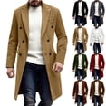 thumbnail image 7 of Lovskoo Mens Double Breasted Trench Coat Notched Lapel Long Peacoat Classic Casual Winter Overcoat, 7 of 7
