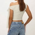 thumbnail image 5 of Ashirexll Débardeurs pour Femmes Mode Décontractée Couleur Unie Sans Manches Col Incliné Blouses Tops d'Été, 5 of 5
