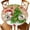 Brown, variant on Round Fitted Tablecloths with Elastic Edge Winter Snowman Christmas Tree Socks Waterproof Table Cover for Kitchen Dining Party Decor,36" - 44"