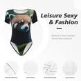 thumbnail image 4 of Balery Forest Plant Raccoon Body de cuello redondo de manga corta para mujer Tops de manga corta Tops básicos-X-Large, 4 of 7