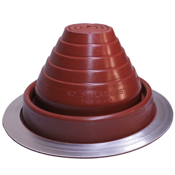 Flashers #3 Red EPDM Flexible Roof Jack Pipe Boot Metal Roofing Pipe Flashing (Pipe OD 1/4" to 5")