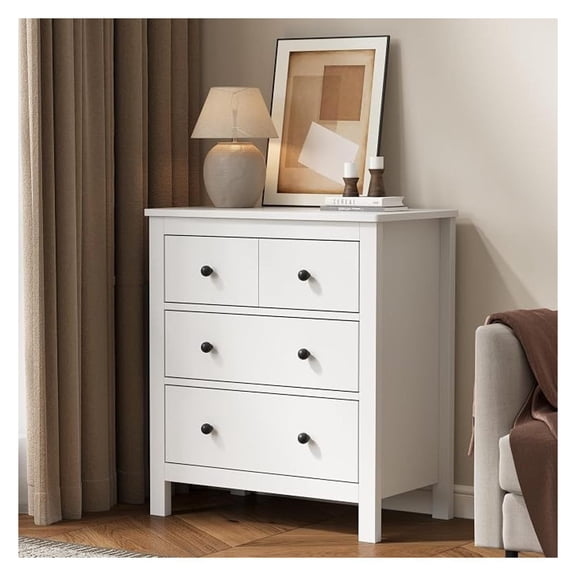 Sunshen White 3 Drawer Nightstand, 27" H End Table with Storage, Modern Bedside Table with Drawers, Night Stands for Bedroom, Entryway, Hallway