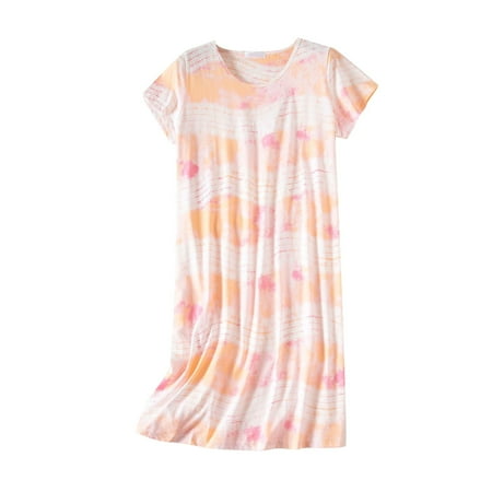 gvdentm Night Dress for Women Womens Lingerie for Women Nightwear Sleepwear Full Slip Chemise Nightgowns Orange L