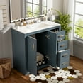 thumbnail image 3 of Harper & Bright Designs 36" Bathroom Vanity with Sink, Bathroom storage Cabinet with Drwers and Soft Closing Doors, Blue, 3 of 17