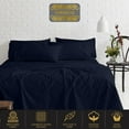 thumbnail image 2 of Shrinita 700 Thread Count Egyptian Cotton 10" Deep Pocket 30"x75" Narrow Twin Cot Navy Blue Bedsheet, 2 of 8