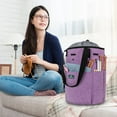 thumbnail image 6 of PAVILIA Knitting Bag Crochet Organizer Bag, Yarn Storage Tote, Knitting Accessories Supplies, Yarn Holder For Knitting With Grommets, Needles Hooks Essentials, Crochet Project Case (Heather Purple), 6 of 7