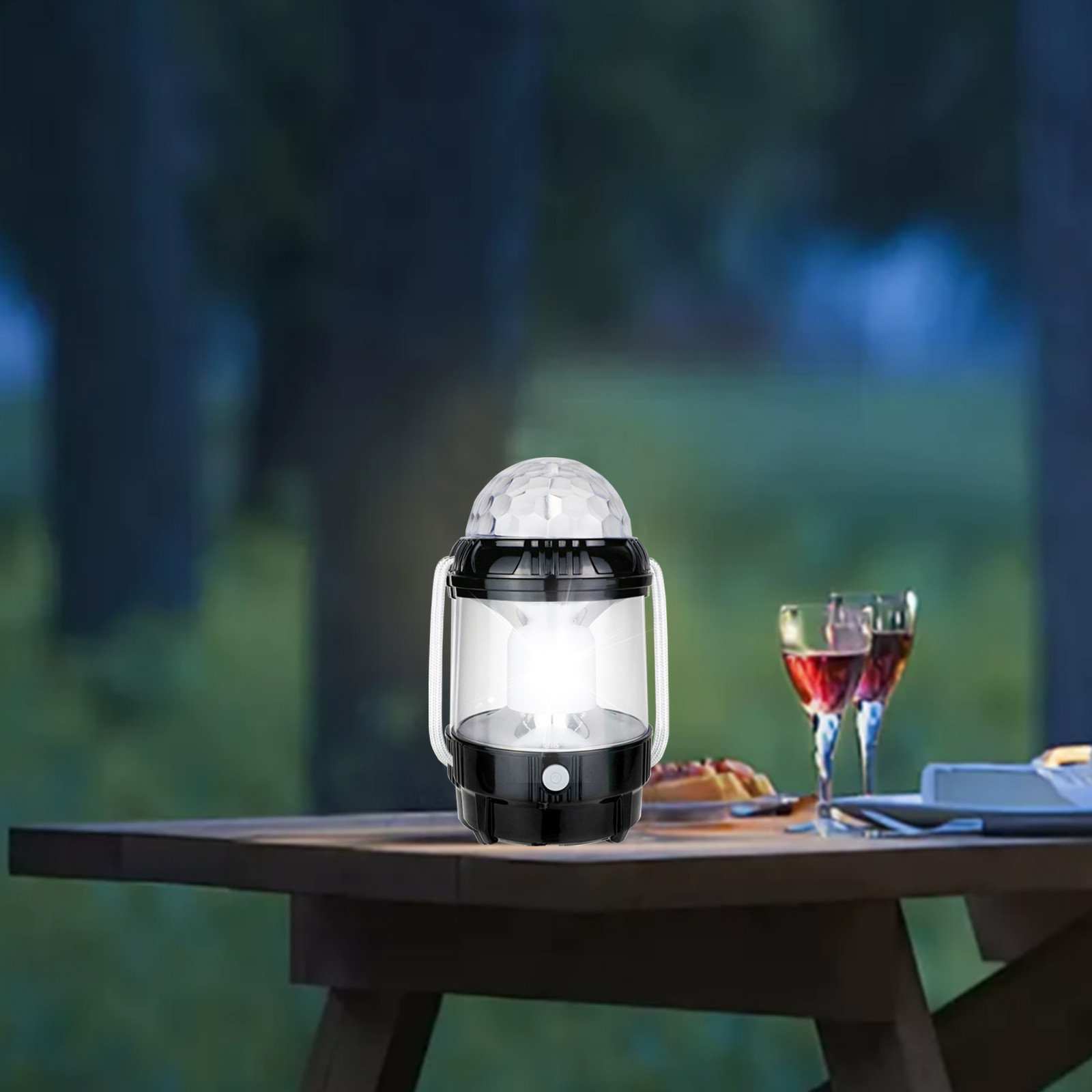hengsof Solar-Powered LED Camping Lantern with USB Charging – 1000mAh Lithium Battery, Rotatable Handle, Polished Finish – Multi-Use Spotlight for Camping, Fishing, Emergency & Outdoor