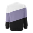 thumbnail image 4 of Purple Womens Fall Tops Women's Round Neck Colorblock Sweatshirt Tops Long Sleeves Casual Pullover Cute Lightweight Loose Tops Sweaters for Women, 4 of 5