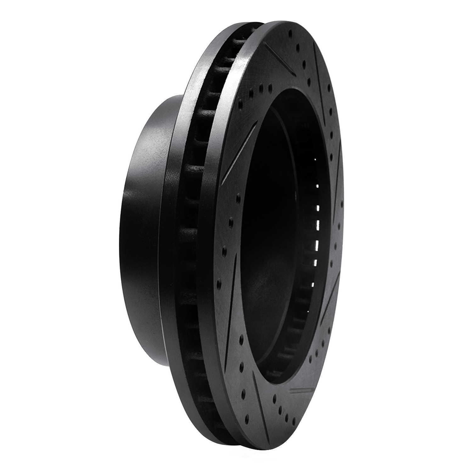 Dynamic Friction Company 633-54157L DFC Brake Rotor - Drilled And Slotted - Black