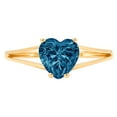 thumbnail image 2 of 1 ct Heart Cut Natural London Blue Topaz Solitaire Engagement Ring for Women in 14K Yellow Gold, 2 of 2