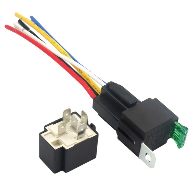 Relé fundido de encendido/apagado automotriz de 12V CC 5 pines 30A con enchufe de soporte de relé