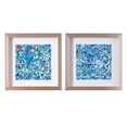 thumbnail image 5 of American Art Decor Blue Seashell Mosaic Coastal Square Framed Wall Art - 11.75" x 11.75" (Set of 2), 5 of 10