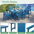 thumbnail image 5 of LUXOAK 7 Piece HDPE Outdoor Dining Set, 71" Table with 6 Chairs, Patio Furniture, Blue, 5 of 9