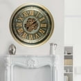 thumbnail image 3 of THE GEARS CLOCK Wall Clock with Real Moving Gears IR-LI_ 32 in Round BRASS-ANTIQUE, 3 of 11