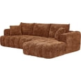 thumbnail image 3 of Tufted Chenille Cloud Modular Sectional Sofa,Oversized 2-Piece Right Facing Boneless Couch with Chaise Lounge, L-Shape Floor Lounge Sofa with 2 Throw Pillows for Living Room, No Assembly Required, 3 of 9