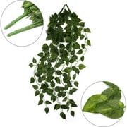 2 Bunch Artificial Silk Ivy Leaf Garland Plant 4ft Vine Foliage Fake Foliage Flowers Garden Office Wall Decor Home Decorations