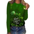 thumbnail image 1 of QIPOPIQ T-Shirts à Manches Longues pour Femmes à Col Rond T-Shirts de la Saint-Patrick T-Shirt à Col Rond Imprimé Trèfle T-Shirt Vert Porte-Bonheur Shirt St Patricks Day Shirts Hauts T-Shirt Longs Offres de Chemises des Fêtes, 1 of 4