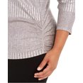 thumbnail image 3 of JM Collection Women's Plus Size Metallic Ribbed Dolman Top Gray Size XXX-Large, 3 of 4