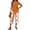 486#Orange, variant on Women's Casual 2 Piece Capri Lounge Set Printed Tiered Top Relaxed Wide Leg Capris Pants Resort Vacation Wear Army Green 2XL