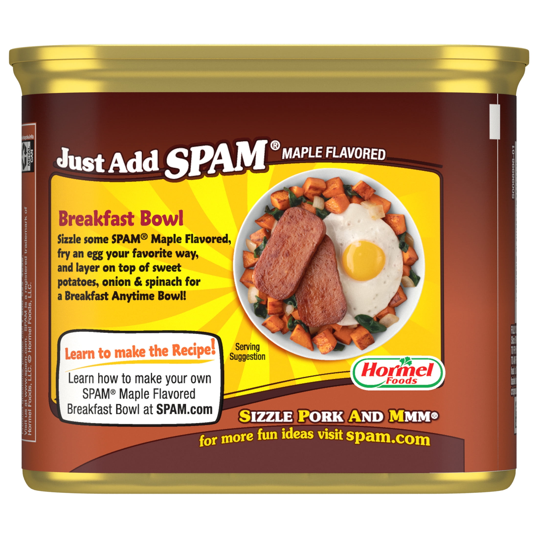 (4 pack) SPAM Maple Flavored, Shelf Staple, 12 oz Aluminum Can